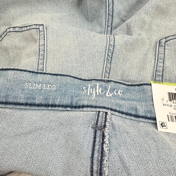 NEW Style & Co Blue Jeans Plus 18W Slim Leg Open Desert Mid Rise $49.50 Slimming - Picture 4 of 13